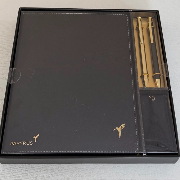 Papyrus Other - Papyrus Boxed Journal & Pen Gift Set in Black and Gold